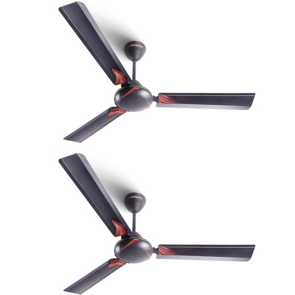 Buy Longway Creta P2 1200 mm/48 inch Ultra High Speed 3 Blade Anti-Dust Decorative 5-Star Rated Ceiling Fan (Smoked Brown, Pack of 2) on EMI