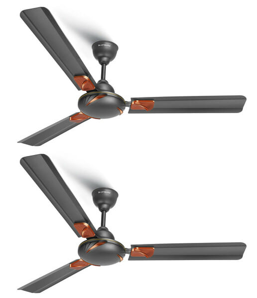 Buy Longway Creta P2 1200 mm/48 inch Ultra High Speed 3 Blade Anti-Dust Decorative 1-Star Rated Ceiling Fan (Smoked Brown, Pack of 2) on EMI