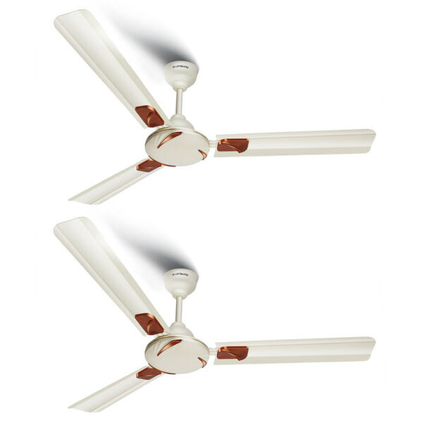 Buy Longway Creta P2 1200 mm/48 inch Ultra High Speed 3 Blade Anti-Dust Decorative 1-Star Rated Ceiling Fan (Ivory, Pack of 2) on EMI