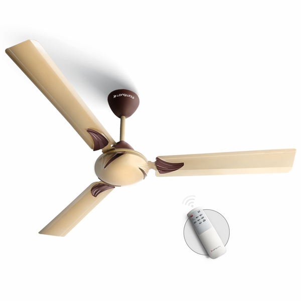 Buy Longway Creta P1 1200 mm/48 inch Remote Controlled 3 Blade Anti-Dust Decorative 5-Star Rated Ceiling Fan (Golden, Pack of 1) on EMI
