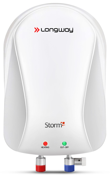 Buy Longway Storm 3 ltr Automatic Instant Water Heater with Multiple Safety System & Rust-Proof ABS Body 5 Star Rated (Off-White, 3 Ltr) on EMI