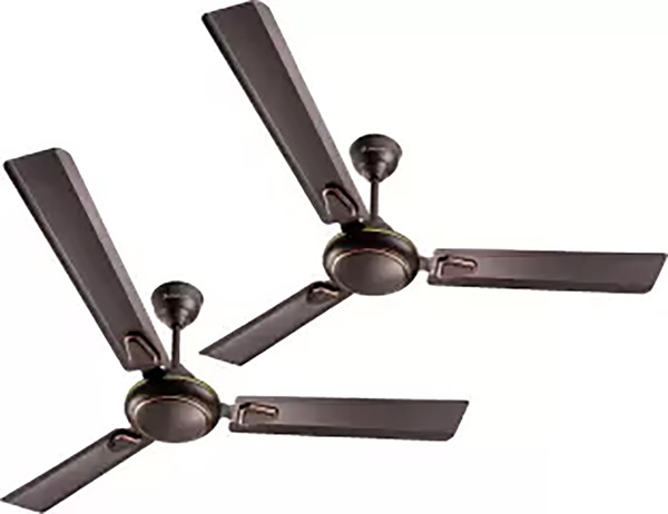 Buy Longway Kiger P2 1200 mm/48 inch Ultra High Speed 3 Blade Anti-Dust Decorative 5-Star Rated Ceiling Fan (Smoked Brown, Pack of 2) on EMI