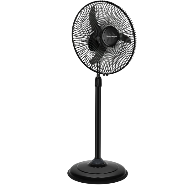 Buy Longway Bolt Black Pedestal Fan, P1 400 mm, Ultra High Speed, 3 Blade, Decorative Star Rated (Black, Pack of 1) on EMI