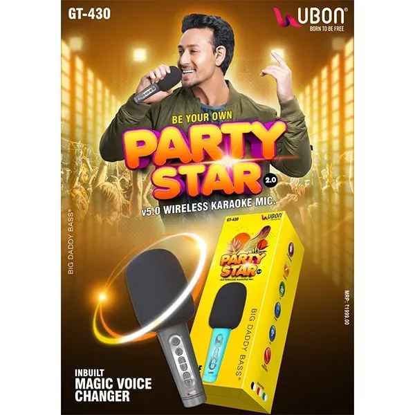 Buy Ubon Gt-430 Party Star Wireless Karaoke Mic on EMI