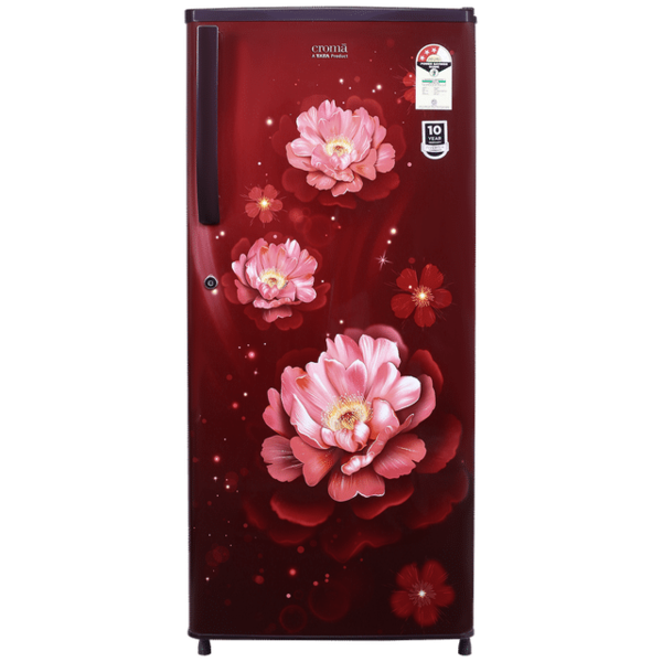 Buy Croma 205 Litres 3 Star Direct Cool Single Door Refrigerator With Inverter Compressor (Bloom Wine Red) 1year Warranty - A Tata Product on EMI
