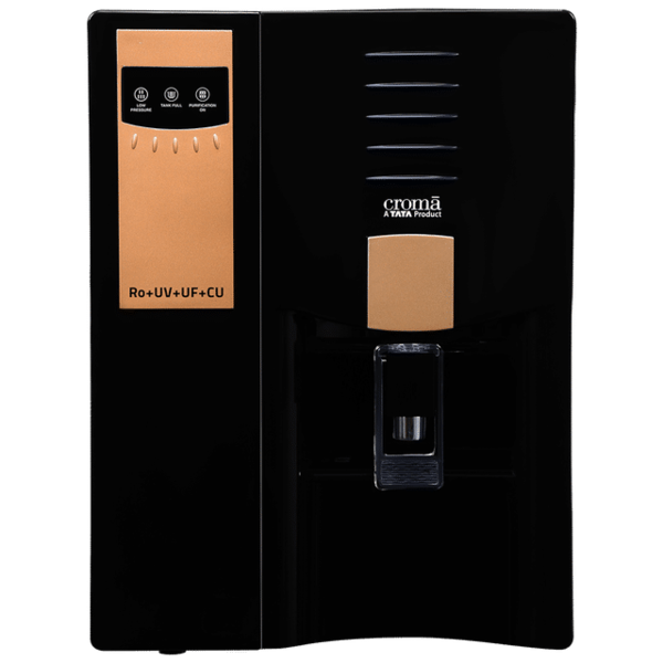 Buy Croma 7.5l Ro + Uv Uf Water Purifier With Reverse Osmosis Filtration (Black) 2years Warranty - A Tata Product on EMI