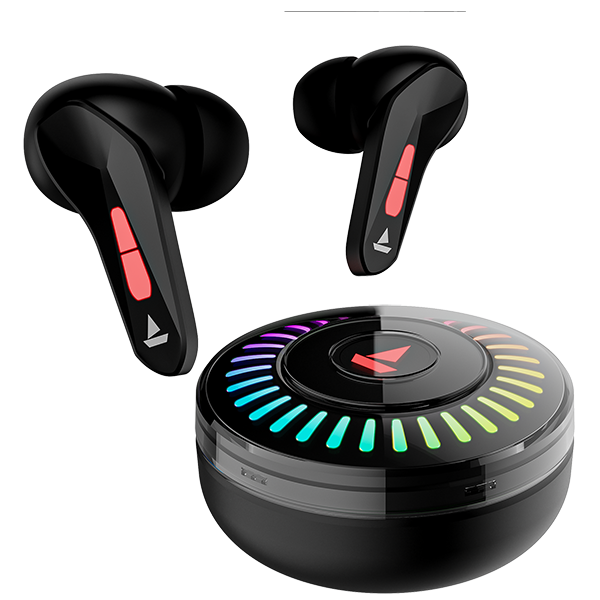 Buy Boat Immortal 201 Bluetooth Gaming Wireless Earbuds With 40Ms Beast Mode Real Rgb Lights Boat Signature Sound Black Sabre on EMI