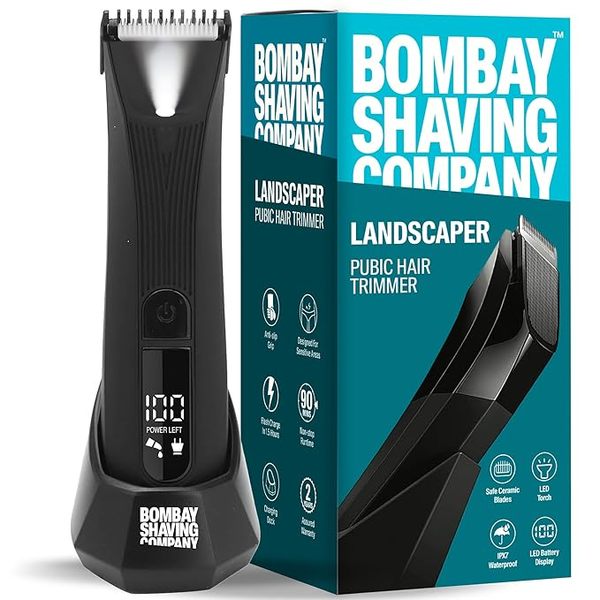 Buy Bombay Shaving Company Trimmer For Men Waterproof (IPX7), Cordless, LED Display, LED Torch, Safe Ceramic Blades, Dock Charging , LANDSCAPER 2.0 (Black) on EMI