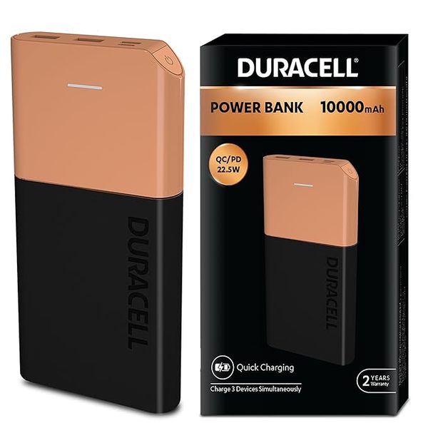Buy Duracell Power Bank 10000 mAh, Portable Charger 22.5W Power Delivery (Multicolor) on EMI