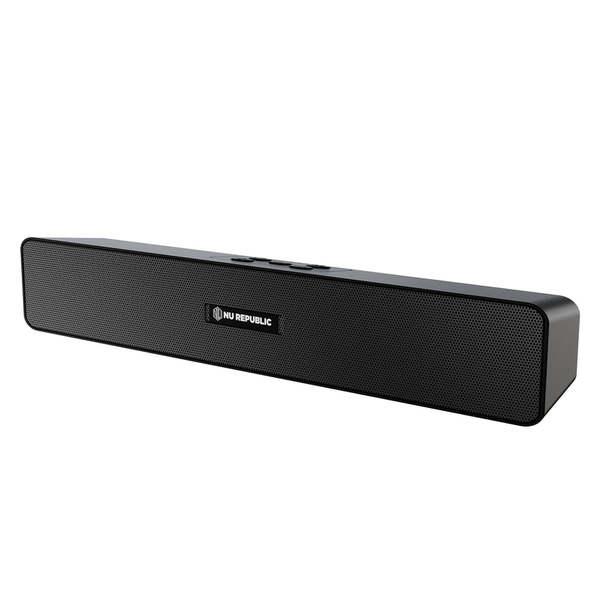 Buy Nu Republic Sound Bar 20 Bluetooth Soundbar with Classic Slim Design | 20W RMS Output | 52 mm Dynamic Drivers | X-Bass Technology | 12 Hrs Playtime (Black) on EMI