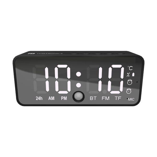 Buy Portronics Pixel 4 Digital Smart Alarm Clock with 5W Speaker, In-Built Mic, 2 Alarm Setting, Motion Sensor, BT5.3V, Indoor Temperature Sensor, 12/24hr Mode, In-Built FM, Micro SD Card, Type C Charging on EMI