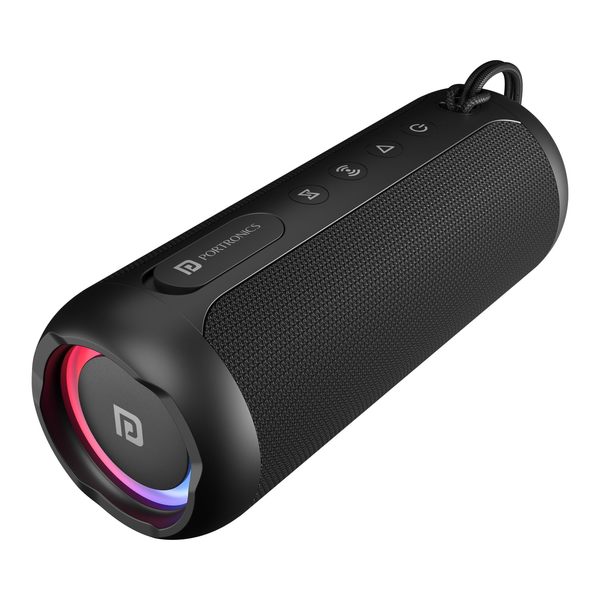 Buy Portronics Breeze 5 25W Portable Wireless Speaker with RGB Lights, Handsfree Calling, Multiple Interfaces(Black) on EMI