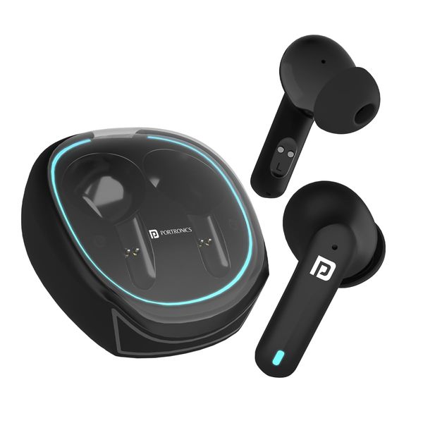 Buy Portronics Harmonics Twins S11 In Ear Tws Earbuds, Quad Mic, Auto Enc Calls, 30 Hrs Playtime, Game/Music Mode, Bt5.3v, 10mm Driver, Type C Fast Charging, Ipx4 Water Resistant(Black) Bluetooth (Black, Ear) on EMI