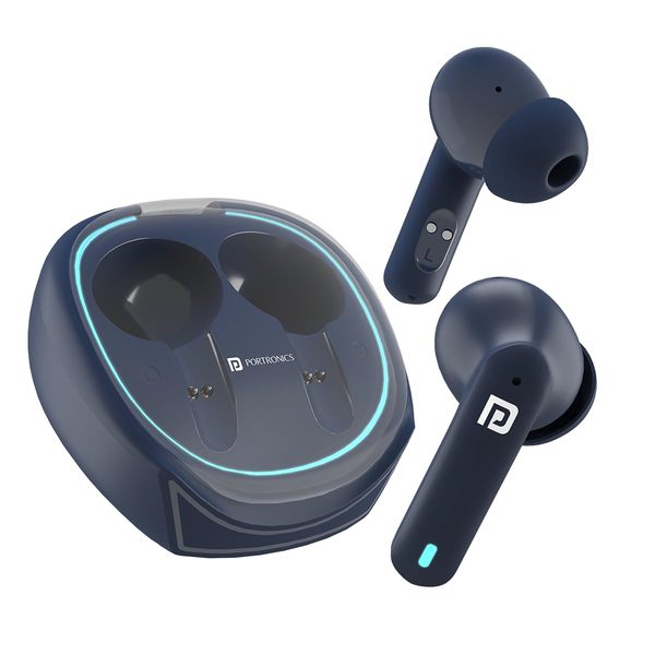 Buy Portronics Harmonics Twins S11 In Ear Tws Earbuds, Quad Mic, Auto Enc Calls, 30 Hrs Playtime, Game/Music Mode, Bt5.3v, 10mm Driver, Type C Fast Charging, Ipx4 Water Resistant(Blue) Bluetooth (Blue, Ear) on EMI