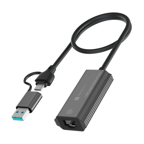 Buy Portronics Mport X1 USB-A & USB-C Gigatbit Ethernet Hub with RJ45 Ethernet Port, 1000 MBPS Internet Speed, 50cm Cable Supporting Windows and Mac, Laptop, Desktop, Plug & Play(Grey) on EMI