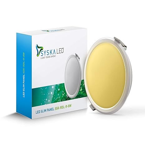 Buy SYSKA (RDL-R-8W 3000K Yellow, Cool Day Light, Polycarbonate Led Slim Downlight on EMI