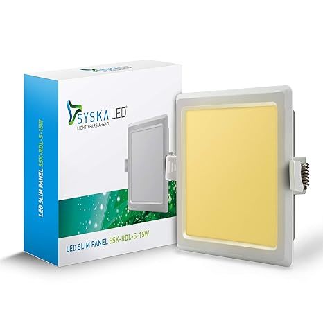 Buy SYSKA (RDL-S-15W 3000K Yellow, Cool Day Light, Polycarbonate Led Slim Downlight on EMI