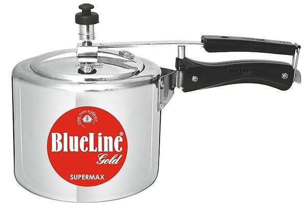 Buy Blueline Gold Supermax Aluminium Inner Lid Non Induction Base Pressure Cooker, Silver (3 Litre) on EMI