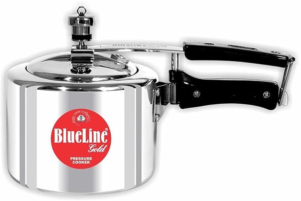 Buy Blueline Gold Regular Thick Aluminium Inner Lid Pressure Cooker, Silver (1.5 Litre) on EMI