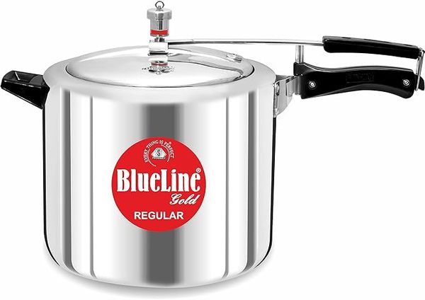 Buy Blueline Gold Regular Thick Aluminium Inner Lid Non Induction Base Pressure Cooker, Silver (10 Litre) on EMI