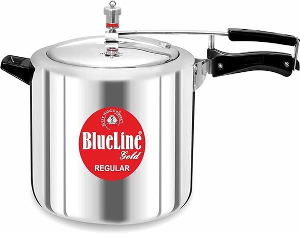 Buy Blueline Gold Regular Thick Aluminium Inner Lid Non Induction Base Pressure Cooker, Silver (15 Litre) on EMI