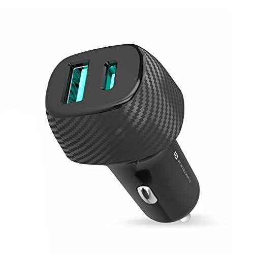 Buy Portronics Car Power 6 36W Fast Car Charging Adapter with Dual Output Ports(PD Type C+ Mach USB-A) Compatible with iPhones, Android Smartphones, Tablets & More(Black) on EMI