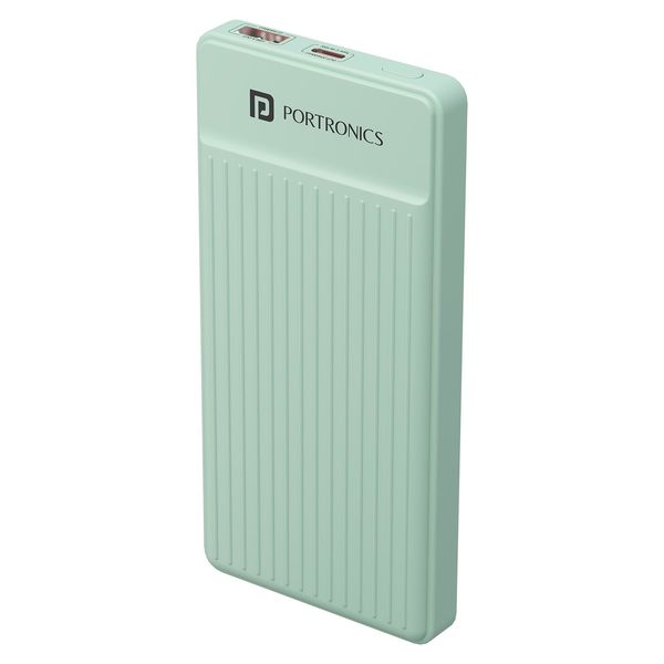 Buy Portronics Luxcell B 10K 10000 mAh 22.5W Fast charging Power Bank, Ultra Slim Power Bank with Mach USB-A Output, Type C PD Output, Type C Input, Wake Up Button(Green) on EMI