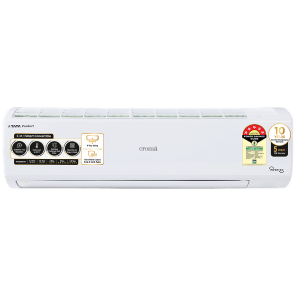 Buy Croma 5 in 1 Convertible 1 Ton 5 Star Inverter Split AC with Dust Filter (2024 Model, Copper Condenser)- With 5years PCB warranty on EMI