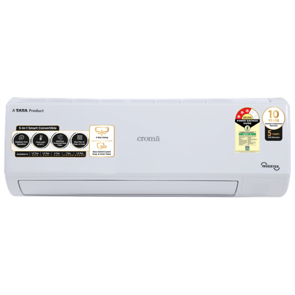 Buy Croma 5 in 1 Convertible 1.2 Ton 3 Star Inverter Split AC with Dust Filter (2024 Model, Copper Condenser)- With 5years PCB warranty on EMI