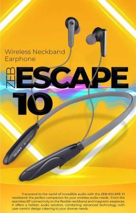 Buy Zebronics Zeb-Escape10 Wireless Neckband Bluetooth Headset(Grey, In The Ear) on EMI