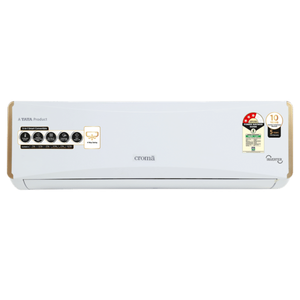 Buy Croma 5 in 1 Convertible 1 Ton 3 Star Inverter Split AC with Dust Filter (2024 Model, Copper Condenser)- With 5years PCB warranty on EMI
