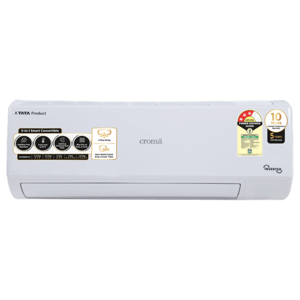 Buy Croma 5 in 1 Convertible 2 Ton 3 Star Inverter Split AC with Dust Filter (2024 Model, Copper Condenser)- with 5years PCB warranty on EMI