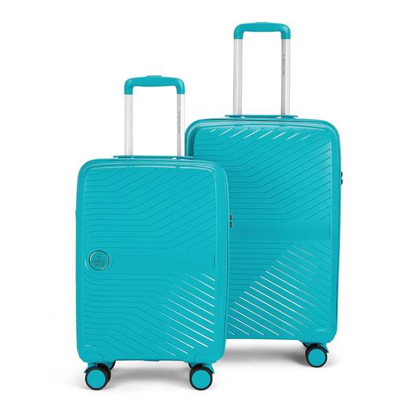 Buy Nasher Miles Bruges Hard-Sided Polypropylene Luggage Set of 2 Teal Trolley Bags (55 & 65 cm) on EMI