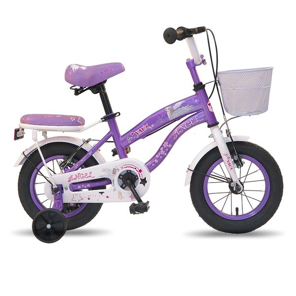 Buy Vaux Angel Cycle for Girls 12T with Age 2 to 4 Years with Support Wheels, Basket & Backseat, Kids Bicycle with Steel Frame & Ralson Tyres, 95% Assembled, Ideal Height:2ft to 3ft (Purple) on EMI