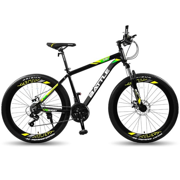 Buy Vaux Battle 516 26T Gear Bicycle for Adults with Aluminium Alloy Frame & Triple Wall Alloy Rims, MTB Cycle for Men & Women with 21 Shimano Gears & Lockout Suspension, for Age Group 15+ Years(Green) on EMI