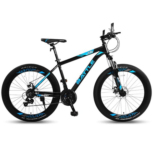 Buy Vaux Battle 516 26T Gear Bicycle For Adults With Aluminium Alloy Frame&Triple Wall Alloy Rims,Mtb Cycle For Men&Women With 21 Shimano Gears&Lockout Front Suspension,For Age Group 15+ Years(Blue) on EMI
