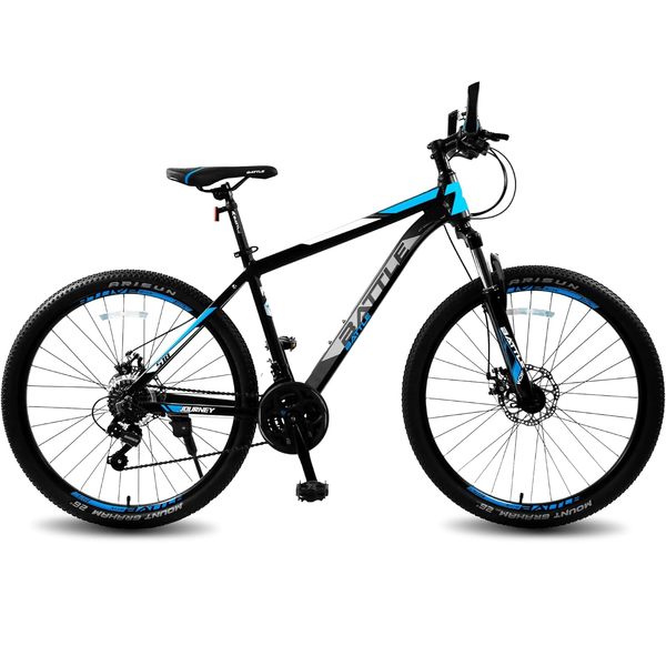 Buy Vaux Battle 518 Gear Cycle for Boys 26T with 21 Speed Shimano Gears, MTB Bicycle for Men & Women with Disc Brake, Alloy Frame, 21 Shimano Gears & Lockout Suspension (Blue) on EMI