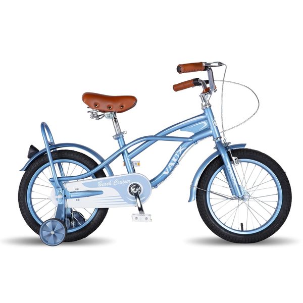 Buy Vaux Beach Cruiser Cycle for Kids Age 4 to 6 Years,Europen Fashion 16 inch Bicycle for Kids with Sidewheels,Steel Frame, Tubular Tyres, Ideal Cycle for Boys & Girls with Height 3ft 3inch+ (Purple) on EMI