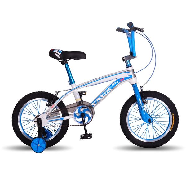 Buy Vaux BMX-155 16T Kids Cycle for Boys for 4 to 7 Years Age with Support Wheels, Hi-Ten Steel Frame, V-Brakes, Alloy Rims, Tubular Tyres, Bicycle for Kids with Height 3ft 3inch+ (Blue) on EMI