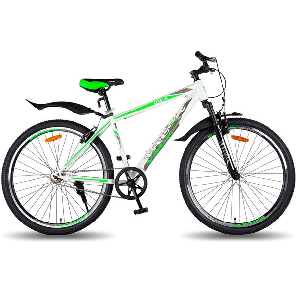 Buy Vaux Ibex 26T MTB Cycle for Boys with Front Suspension & V-Brakes, Single Speed Bicycle for Men & Women with Hi-Ten Steel Frame, Double Alloy Rims & Ralson Tyres, for Age Group 12+Years(Green) on EMI