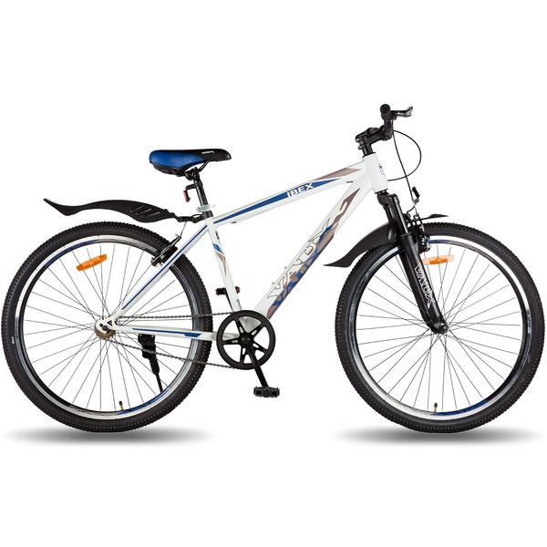 Buy Vaux Ibex 26T MTB Cycle for Boys with Front Suspension & V-Brakes, Single Speed Bicycle for Men & Women with Hi-Ten Steel Frame, Double Alloy Rims & Ralson Tyres, for Age Group 12+Years(Matte-Blue) on EMI
