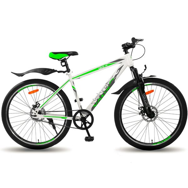 Buy Vaux Ibex Cycle for Men 26T with Front Suspension & Disc Brakes, Single Speed Mountain Bicycle for Adults with Age Group 12+ Years, with Steel Frame & Ralson Tyres, Ideal Height 4ft 7inch+ (Green) on EMI