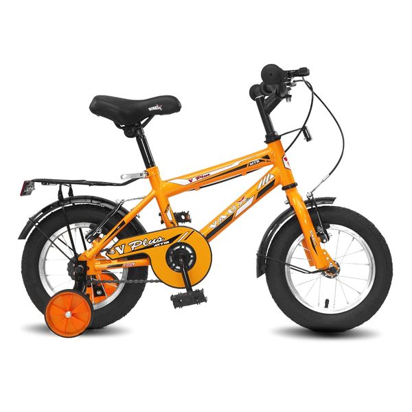 Buy Vaux Plus Cycle for Kids 2 to 4 Years Old with Support Wheels, Ideal for Both Boys & Girls, Hi-Ten Steel Frame, Strong Alloy Rims & Ralson Tubular Tyres,95% Assembled, Ideal Height:2ft to 3ft(Orange) on EMI