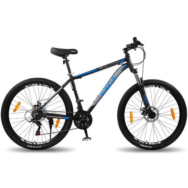Buy Vaux X-Mount Gear Cycle for Men 27.5T with Aluminium Alloy Frame & Disc Brakes, Multispeed MTB for Adults with 21 Shimano Gears, Lockout Suspension, Kenda Tyres, for an Age Group 15+ Years (Black) on EMI