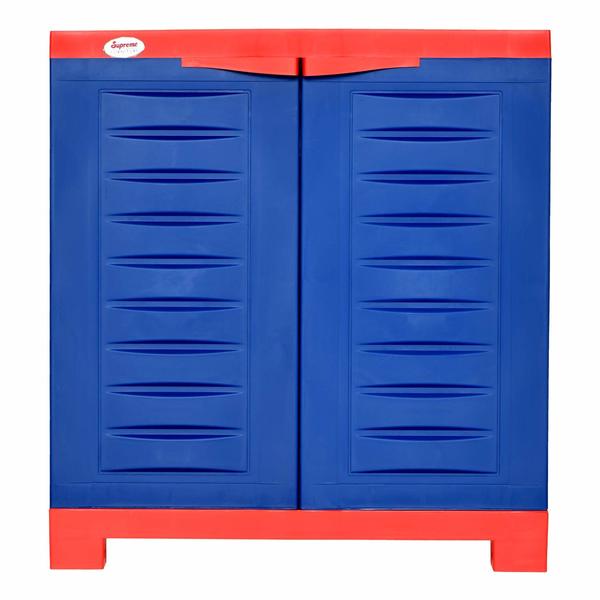 Buy Supreme Furniture Fusion 01 Waterproof with 2 Doors & Adjustable 1 Shelf Cupboard/Almira/Cabinet Living Room and Kids(Small Size, Coke Red/Blue)(Assembly:- DIY) on EMI