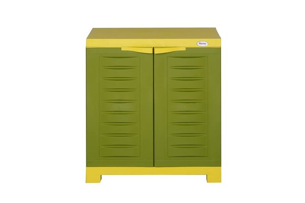 Buy Supreme Furniture Fusion 01 Multipurpose, Waterproof with 2 Doors & Adjustable 1 Shelf Plastic Cupboard/Almira/Cabinet for Living Room and Kids(Small Size, Mehandi Green/Lemon Yellow) (Do It Yourself) on EMI