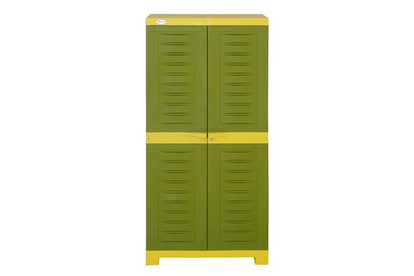 Buy Supreme Furniture Fusion 02 Multipurpose, Waterproof with 2 Doors & Adjustable 3 Shelves Cupboard/Almirah for Living Room and Kids(Medium Size, Mehandi Green/Lemon Yellow)(Assembly:- DIY) on EMI