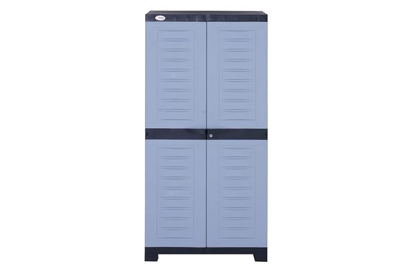 Buy Supreme Furniture Fusion 02 Waterproof with 2 Doors & Adjustable 3 Shelves Cupboard/Almirah/Cabinet Living Room and Kids(Medium Size, Charcoal/Sky Grey)(Assembly:- DIY) on EMI