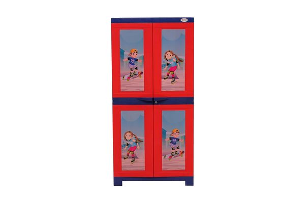 Buy Supreme Furniture Fusion Kidz Senior Size Waterproof with 2 Doors & 3 Shelves Cupboard for Home, Living Room and Kids(Full Size,C.RED/P.Blue/Blue)(DIY) on EMI