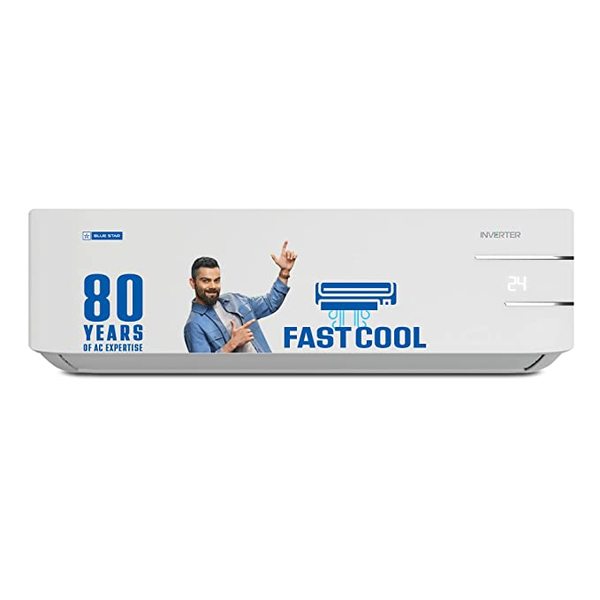 Buy Blue Star 1 Ton 4 Star Inverter Split AC (Copper, 5 in 1 Convertible Cooling, Smart Ready, Turbo Cool, Voice Command, IC412YNU, 2023 Model, White) on EMI